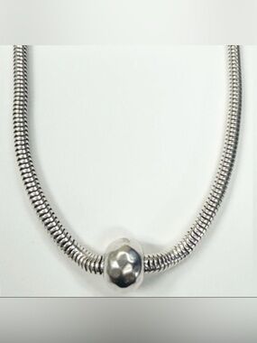 Silpada N2416 Sterling Silver Snake Chain Necklace Bead 16–17”